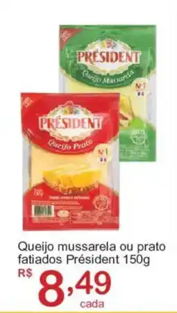 Giga Atacado Queijo mussarela ou prato fatiados président oferta