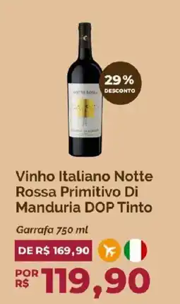 Oba Hortifruti Vinho Italiano Notte Rossa Primitivo Di Manduria DOP Tinto oferta
