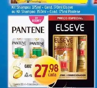 Supermercados Guanabara Kit Shampoo 375ml + Cond. 170ml Elseve ou Kit Shampoo 350ml + Cond. 175ml Pantene oferta