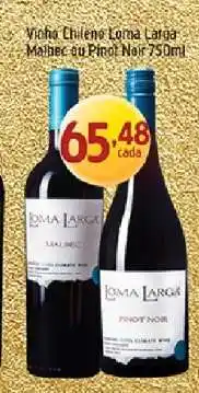 Supermercados Guanabara Vinho Chileno Loma Larga Malbec ou Pinot Noir 750ml oferta