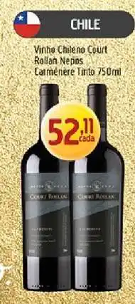 Supermercados Guanabara Vinho Chileno Court Rollan Nepos Carménère Tinto 750ml oferta