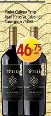 Supermercados Guanabara Vinho Chileno Yenu Gran Reserve Cabernet Sauvignon 750ml oferta
