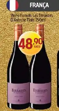 Supermercados Guanabara Vinho Francês Les Terrasses D'Ardeche Tinto 750ml oferta