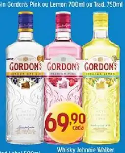 Supermercados Guanabara Gin Gordon's Pink ou Lemon 700ml ou Trad. 750ml oferta