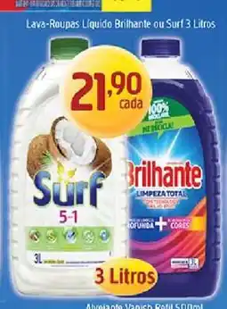 Supermercados Guanabara Lava-Roupas Líquido Brilhante ou Surf 3 Litros oferta