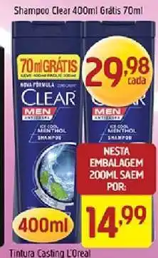 Supermercados Guanabara Shampoo Clear 400ml Grátis 70ml oferta