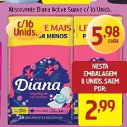 Supermercados Guanabara Absorvente Diana Active Suave c/ 16 Unids oferta