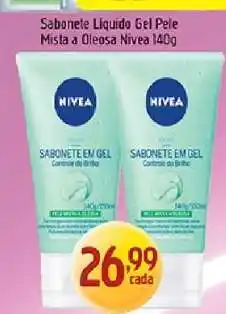Supermercados Guanabara Sabonete Líquido Gel Pele Mista a Oleosa Nivea 140g oferta