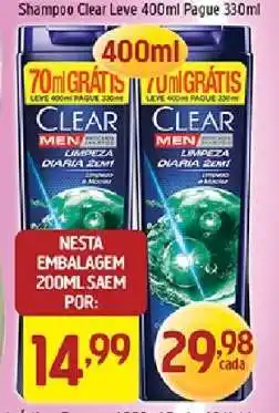 Supermercados Guanabara Shampoo Clear Leve 400ml Pague 330ml oferta