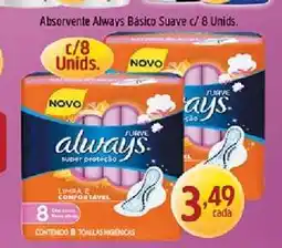 Supermercados Guanabara Absorvente Always Básico Suave c/ 8 Unids oferta