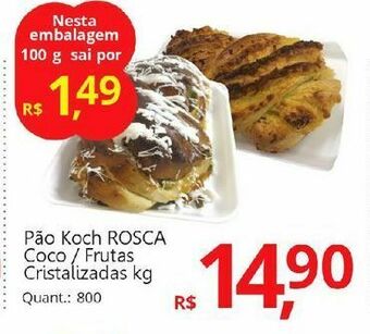 Supermercados Koch Pão koch rosca coco / frutas cristalizadas kg oferta