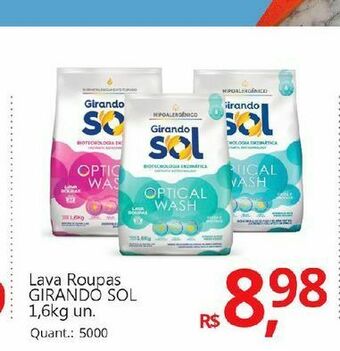 Lava roupas girando sol 1,6kg un.