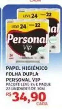 Assaí Atacadista Papel Higiênico Folha Dupla Personal VIP oferta