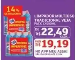 Assaí Atacadista LIMPADOR MULTIUSO TRADICIONAL VEJA PACK 4X500ML oferta