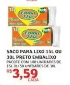 Assaí Atacadista SACO PARA LIXO 15L OU 30L PRETO EMBALIXO oferta