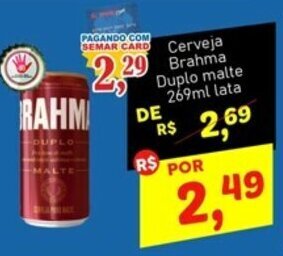 Semar Supermercado Cerveja Brahma Duplo Malte 269ml lata oferta
