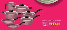DB Supermercados Jogo de panela tramontina line a rum rosa oferta