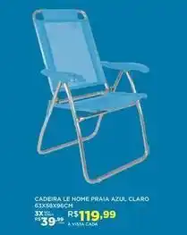 DB Supermercados Home - cadeira le praia azul claro oferta