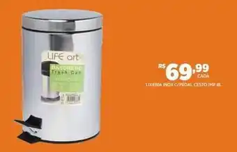 Life - limera inox c/pedal cesto imp bl