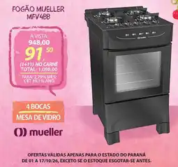 Lojas Cem Fogão mueller mfv4bb oferta