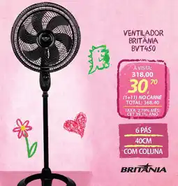 Lojas Cem ventilador britânia bvt450 oferta