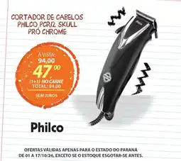 Lojas Cem Cortador de cabelos philco pcr12 skull pró chrome oferta