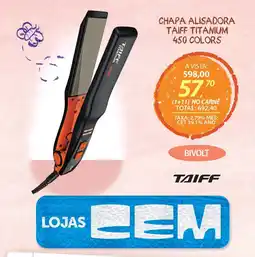 Lojas Cem Chapa alisadora taiff titanium 450 colors oferta