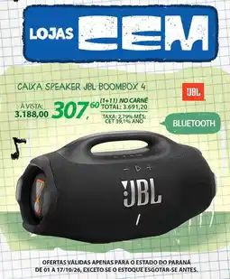 Lojas Cem Caixa speaker jbl boombox 4 oferta