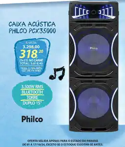 Lojas Cem Caixa acústica philco pcx35000 oferta