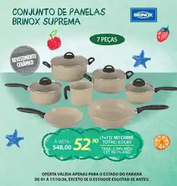 Lojas Cem Conjunto de panelas brinox suprema oferta