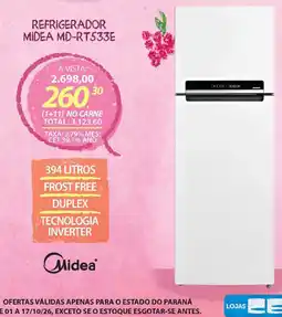 Lojas Cem Refrigerador midea md-rt533e oferta
