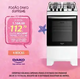 Lojas Cem Fogão dako supreme oferta