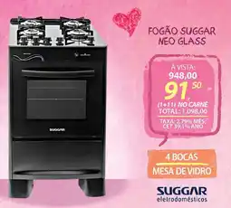 Lojas Cem Fogão Suggar Neo Glass oferta
