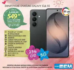 Lojas Cem Smartphone samsung s26 256 gb 5g oferta