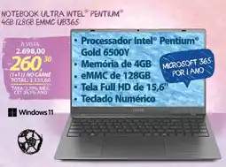 Lojas Cem notebook ultra intel pentium 4gb 128gb emmc ub365 oferta