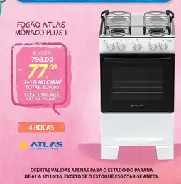 Lojas Cem Fogão atlas mônaco plus ii oferta
