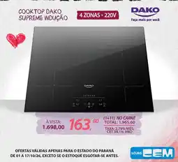 Lojas Cem Cooktop Dako supreme inducao oferta