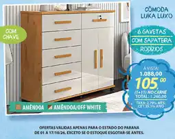 Lojas Cem Cômoda luka luxo oferta