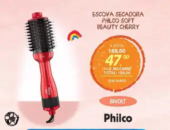 Escova secadora philco soft beauty cherry