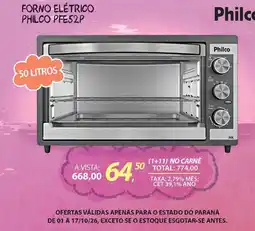 Lojas Cem Forno elétrico philco pfe52p oferta