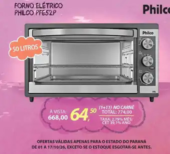 Forno elétrico philco pfe52p