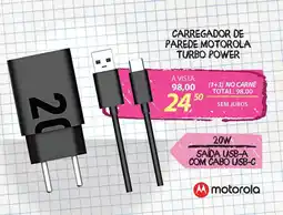 Lojas Cem carregador de parede motorola turbo power oferta