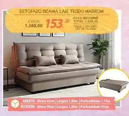 Lojas Cem Estofado bicama laís tecido marrom oferta