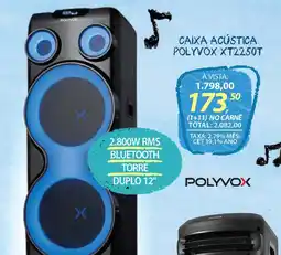 Lojas Cem Caixa acústica polyvox xt22.50t oferta
