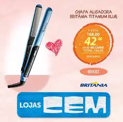 Lojas Cem Chapa alisadora britânia titanium blue oferta