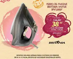 Lojas Cem Ferro de passar britânia vapor bfv2000p oferta