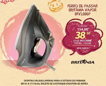 Ferro de passar britânia vapor bfv2000p