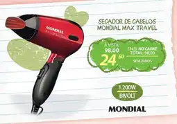 Lojas Cem Secador de cabelos mondial max travel oferta