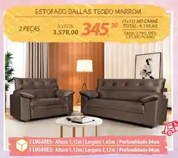 Lojas Cem Estofado dallas tecido marrom oferta