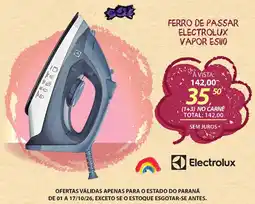Lojas Cem Ferro de passar electrolux vapor es110 oferta